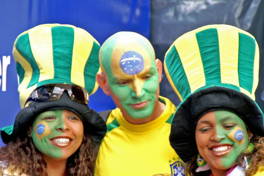 Half Face World Cup Brazilian flag