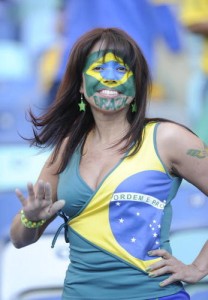 A supporter of Brazil's football squad d
