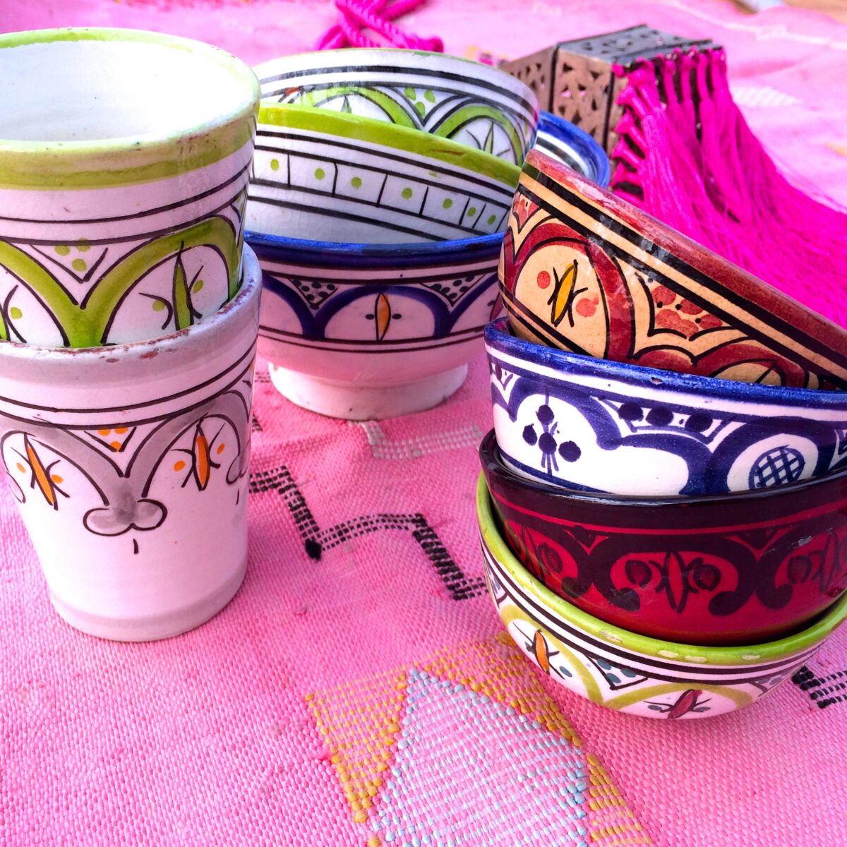 Verre a Thé en Ceramique Traditionnel Marocain - 9 cm