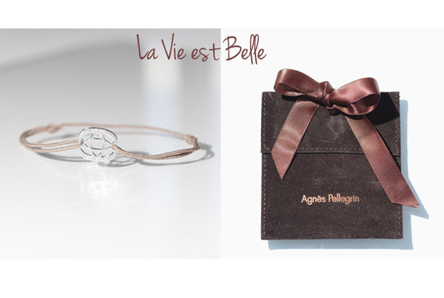 Agnes Pellegrin bracelet with la vie best belle engraving on sterling silver